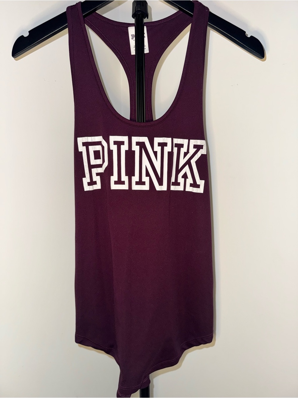 PINK Victoria's Secret Maroon Racerback Tank with White Logo